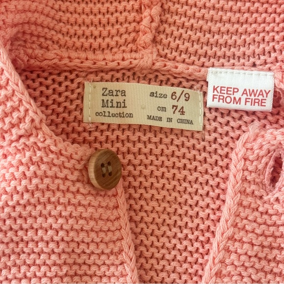 Zara Baby Coral Knit Hooded Cardigan - Picture 4 of 9